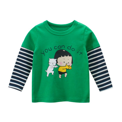 Girls 100% Cotton Long Sleeve Top – Spring & Autumn Layer