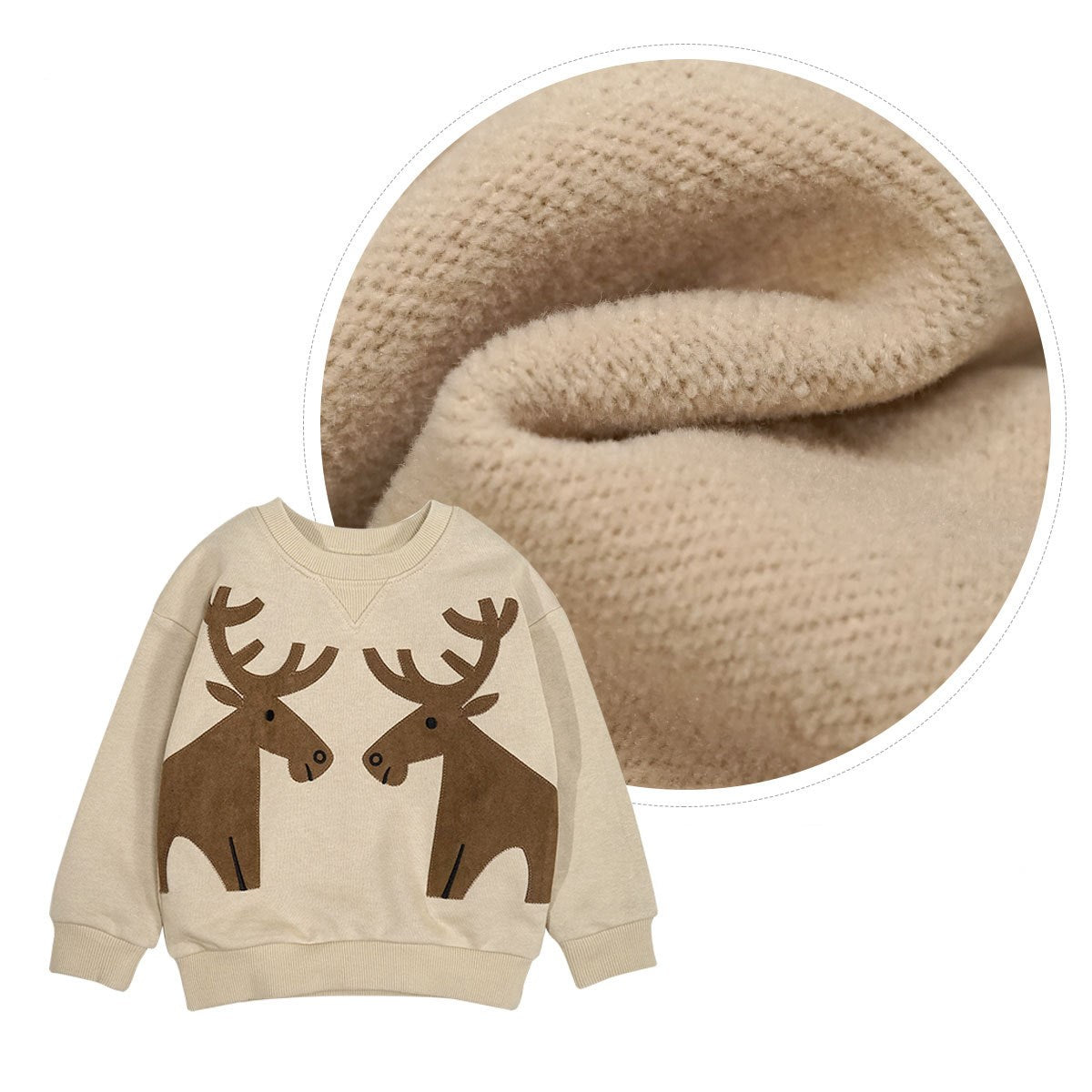Children's Penguin Print Thickened Cotton Pullover Sweatshirt | Yellow Kids Top