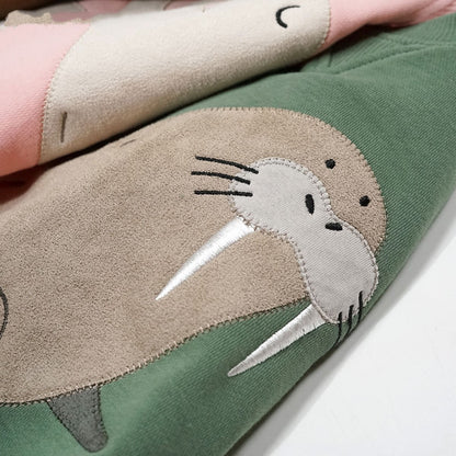Children's Penguin Print Thickened Cotton Pullover Sweatshirt | Yellow Kids Top
