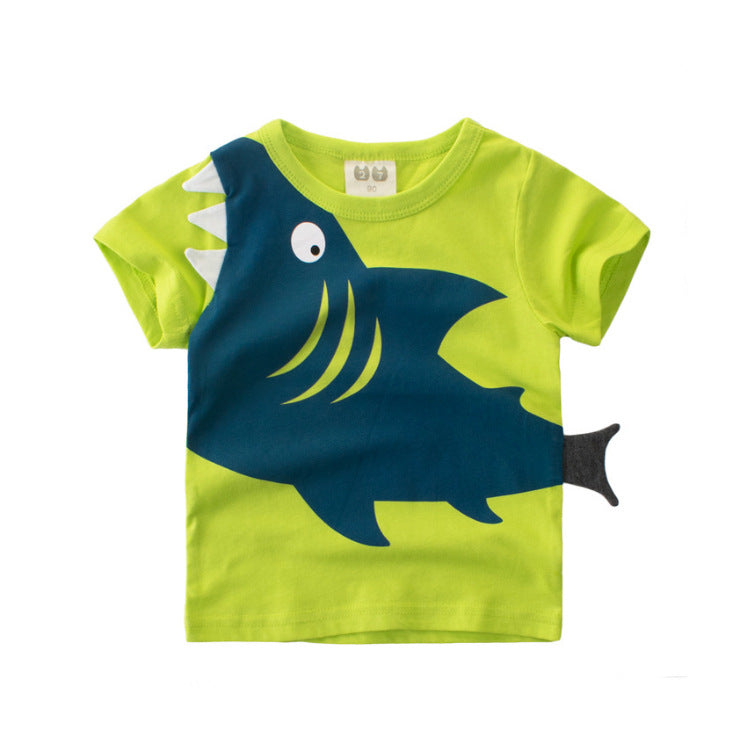 Boys Cartoon Print Cotton T-Shirt – Class A Summer Top