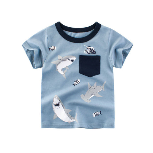 Boys Cartoon Print Cotton T-Shirt – Class A Summer Top