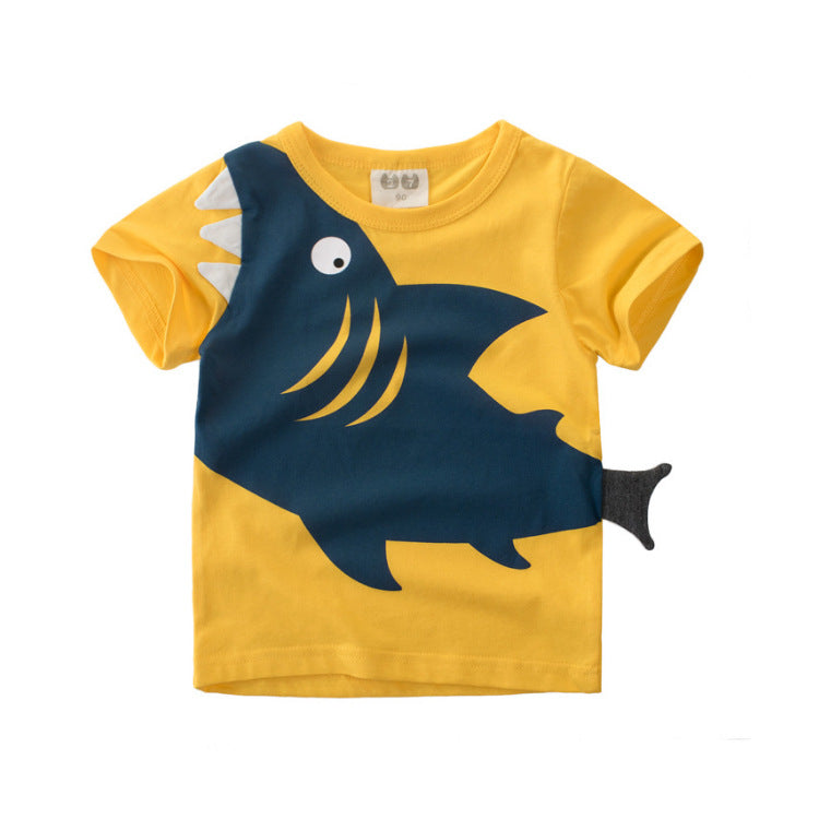 Boys Cartoon Print Cotton T-Shirt – Class A Summer Top
