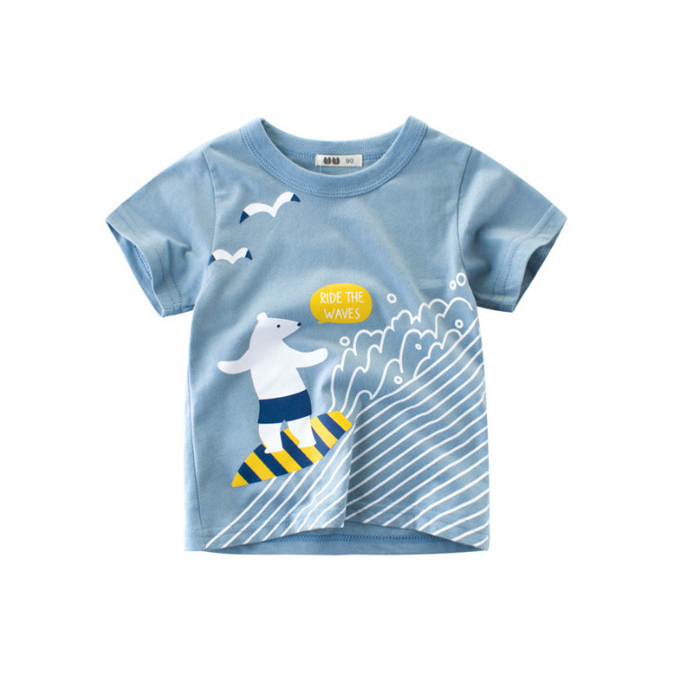 Boys Cartoon Print Cotton T-Shirt – Class A Summer Top