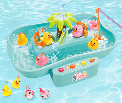 Electric Water Cycle Fishing Toy with Lights & Music