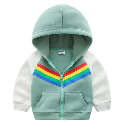Children's Striped Zip-Up Sweatshirt | Kids Casual Top 100-140cm