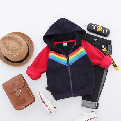 Children's Striped Zip-Up Sweatshirt | Kids Casual Top 100-140cm