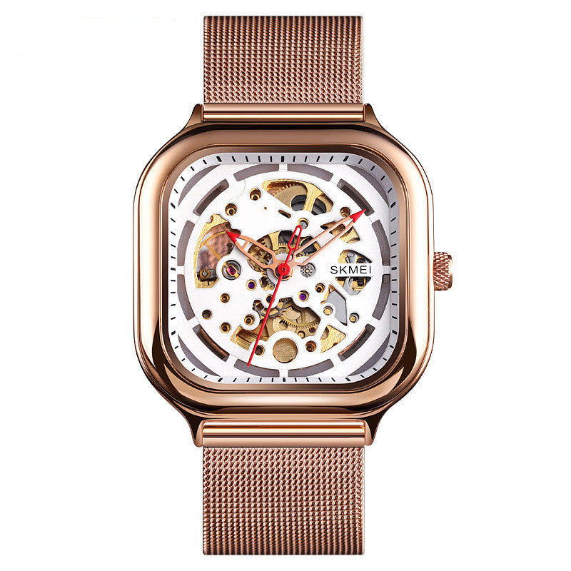 Men’s Hollow Skeleton Automatic Mechanical Watch – 41mm