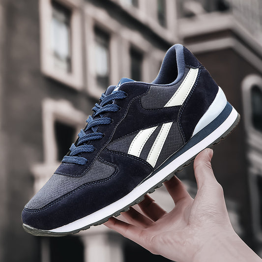 Men's Casual Leisure Trainers – Breathable Lace-Up Flat Sole Shoes