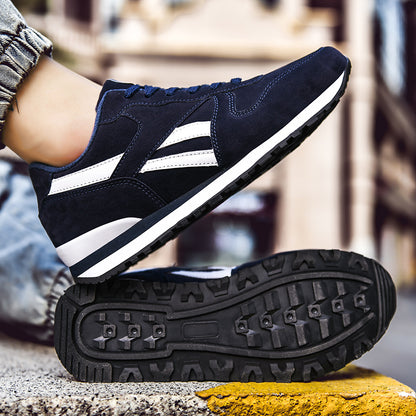 Men's Casual Leisure Trainers – Breathable Lace-Up Flat Sole Shoes