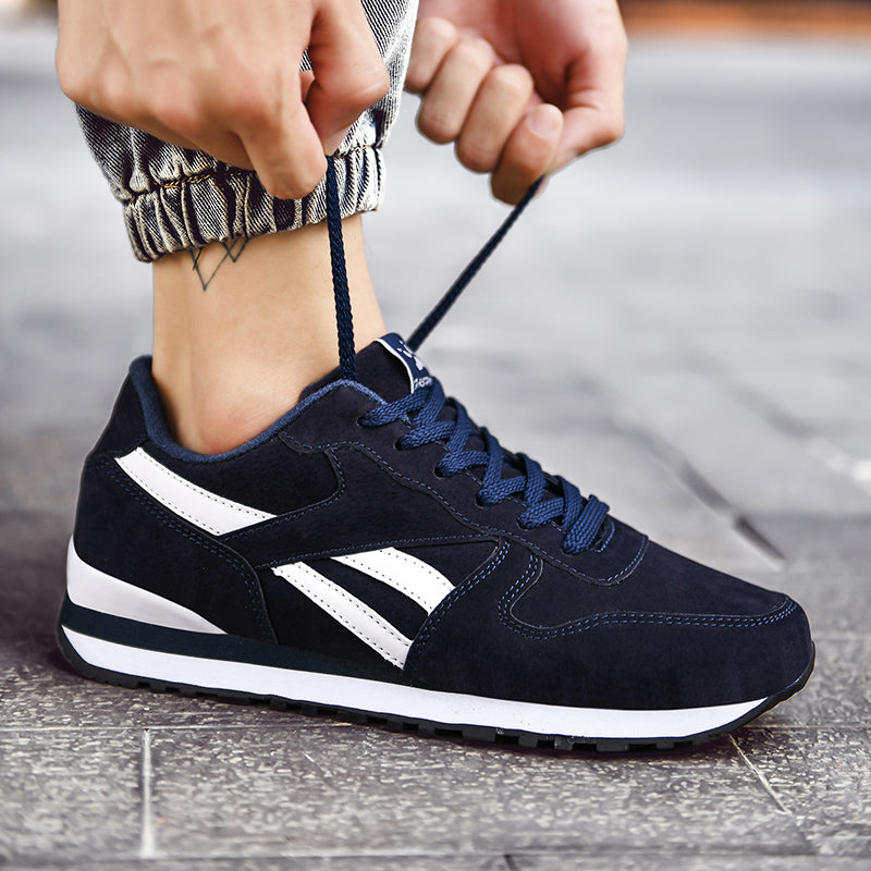 Men's Casual Leisure Trainers – Breathable Lace-Up Flat Sole Shoes