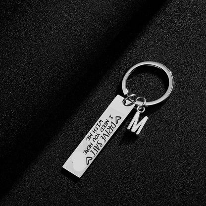 Drive Safe Personalised Keychain | Initial Letter A-Z | Stainless Steel