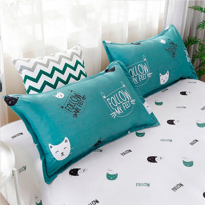 Floral Reactive Print Quilted Bedding Set | Pink & Green 5 Sizes