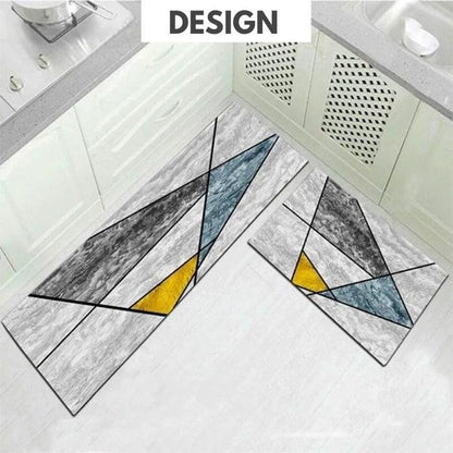 Kitchen Floor Mat | Geometric Leather Runner | 40x60cm & 40x120cm