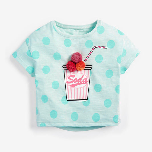 Girls 100% Cotton Short Sleeve T-Shirt – Ages 2–7
