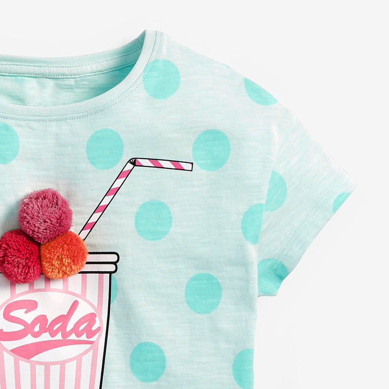 Girls 100% Cotton Short Sleeve T-Shirt – Ages 2–7