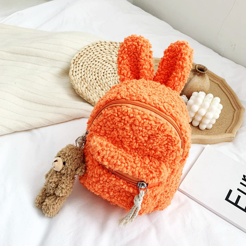 Kids' Bear & Rabbit Ears Backpack – Cute Waterproof Girls’ School Bag
