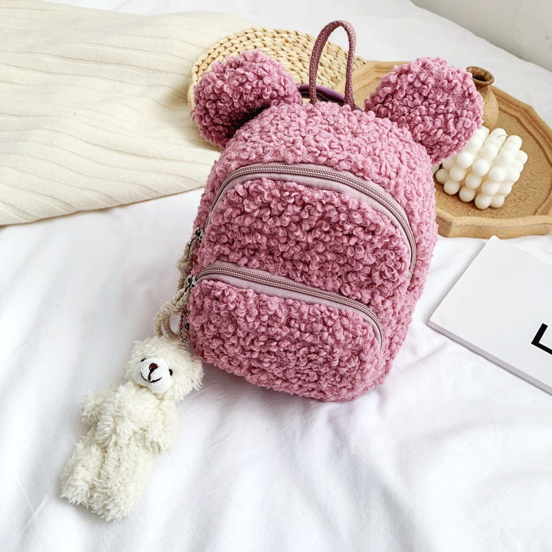 Kids' Bear & Rabbit Ears Backpack – Cute Waterproof Girls’ School Bag