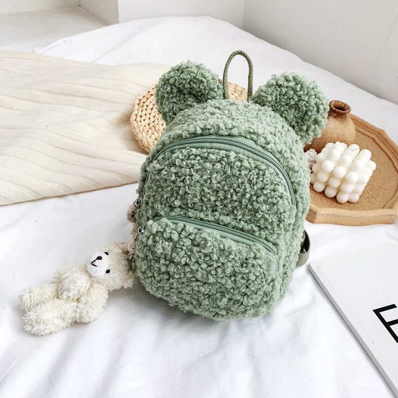 Kids' Bear & Rabbit Ears Backpack – Cute Waterproof Girls’ School Bag