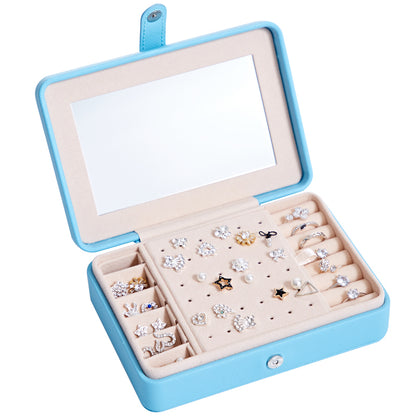 Leather Jewellery Storage Box with Mirror – Organiser in 4 Colours
