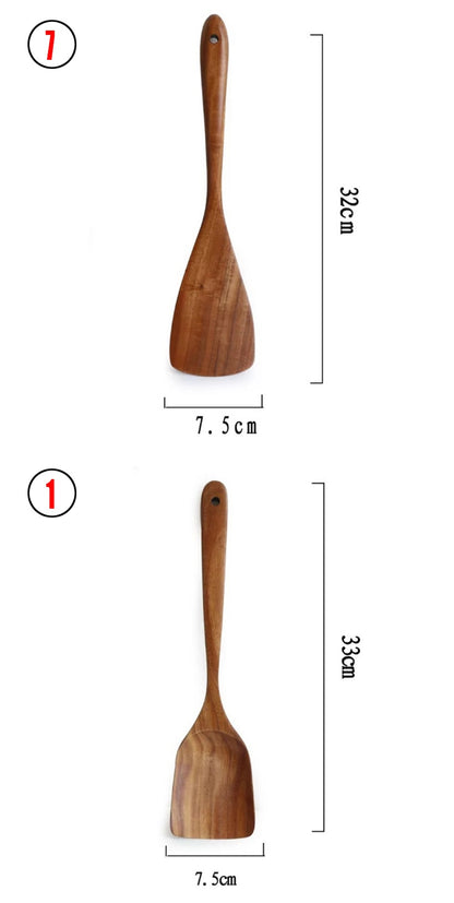 Natural Wood Kitchen Utensil Set