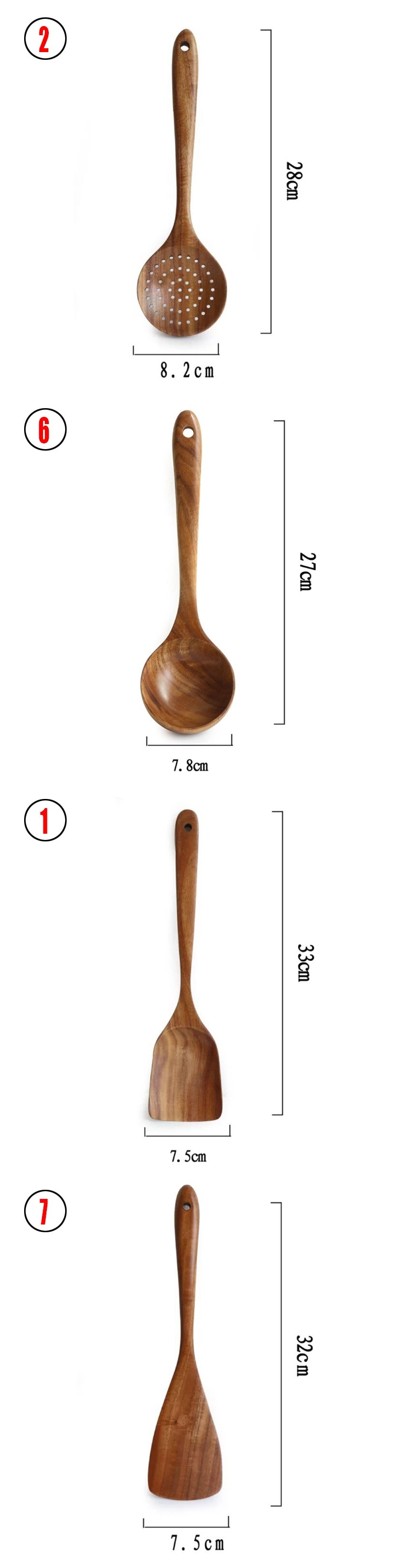 Natural Wood Kitchen Utensil Set