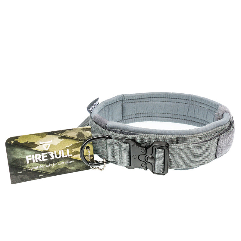 Tactical Dog Collar & Lead Set | Nylon | Grey, Khaki & Black