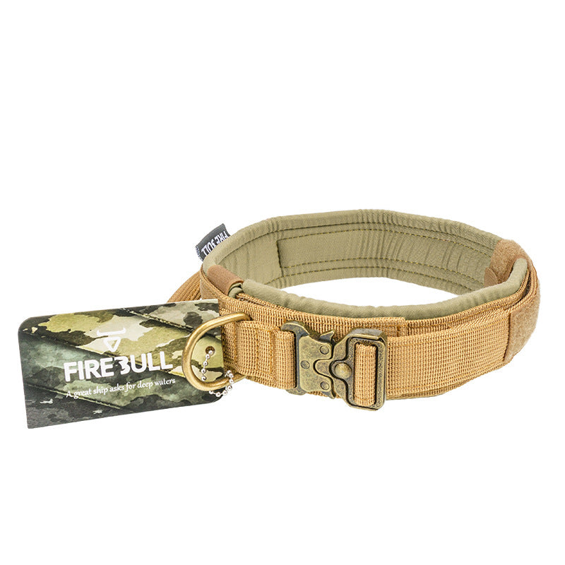 Tactical Dog Collar & Lead Set | Nylon | Grey, Khaki & Black