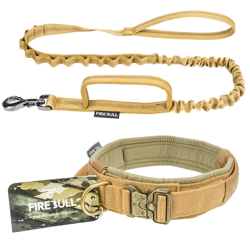 Tactical Dog Collar & Lead Set | Nylon | Grey, Khaki & Black
