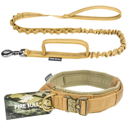 Tactical Dog Collar & Lead Set | Nylon | Grey, Khaki & Black