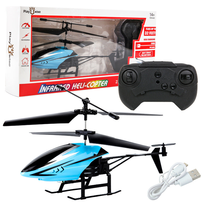 Mini RC Helicopter Toy for Kids - 2-Channel Lightweight Remote Control