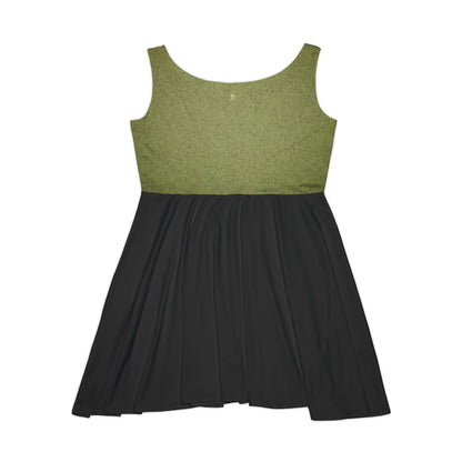 Women's Parker Square Skater Dress – Olive & Black Casual A-Line Tank Dress