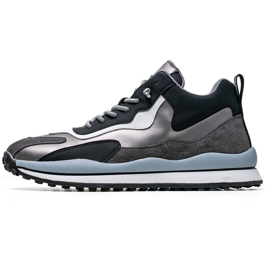 Men's Hiking Casual Trainers – Leather-Lined Lace-Up Shoes with Fleece Option
