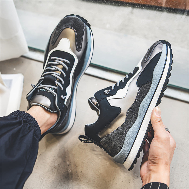 Men's Hiking Casual Trainers – Leather-Lined Lace-Up Shoes with Fleece Option