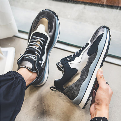 Men's Hiking Casual Trainers – Leather-Lined Lace-Up Shoes with Fleece Option