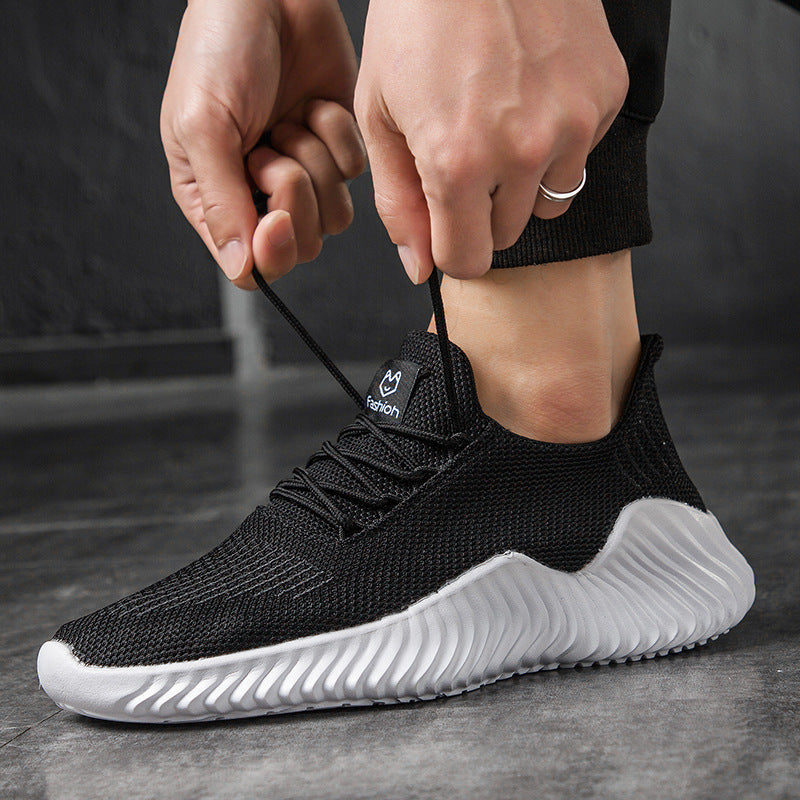Men's Flying Weave Leisure Trainers – All-Season Breathable Casual Shoes
