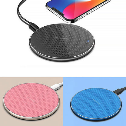 10W Round Metal Grid Wireless Charger | Fast Charging Pad