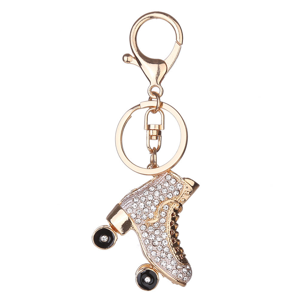 Crystal Roller Skate Alloy Keychain & Bag Charm