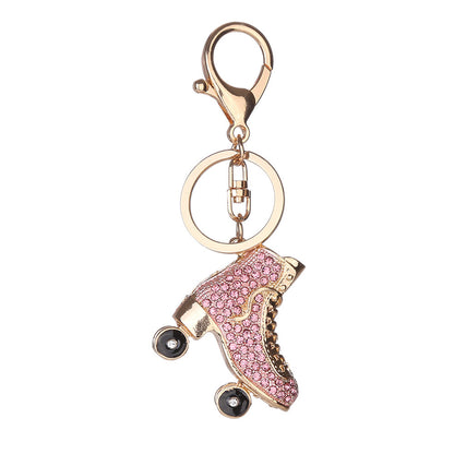 Crystal Roller Skate Alloy Keychain & Bag Charm