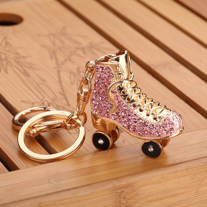 Crystal Roller Skate Alloy Keychain & Bag Charm