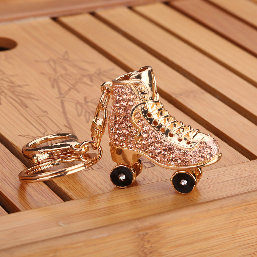 Crystal Roller Skate Alloy Keychain & Bag Charm