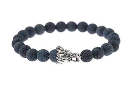 Volcanic Stone & White Pine Geometric Bracelet | Men's