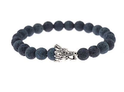 Volcanic Stone & White Pine Geometric Bracelet | Men's