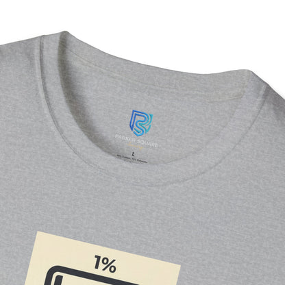 "My Social Battery Is At 1%" Low Battery Graphic Tee