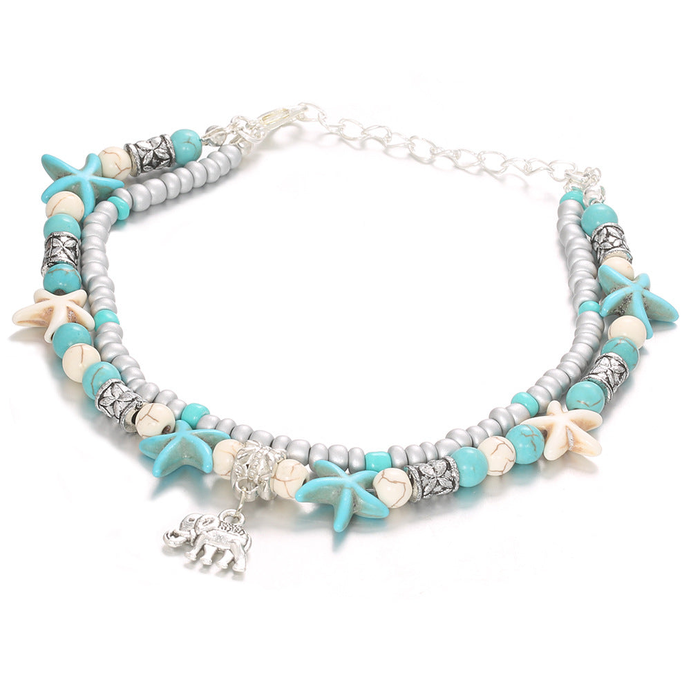 Women's Starfish Anklet – Electroplated Alloy Beach Ankle Bracelet