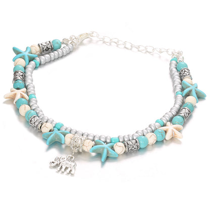 Women's Starfish Anklet – Electroplated Alloy Beach Ankle Bracelet