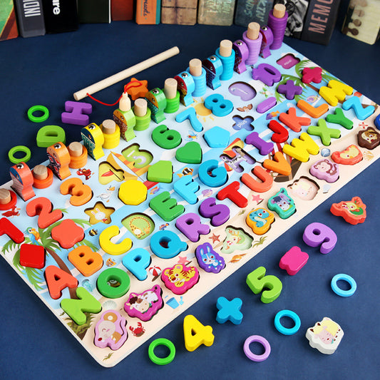 Wooden Number & Letter Learning Board Montessori Toy Ages 3+ - JParker Collections