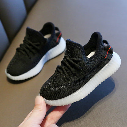 Kids' Breathable Knit Trainers – Non-Slip Casual Sneakers