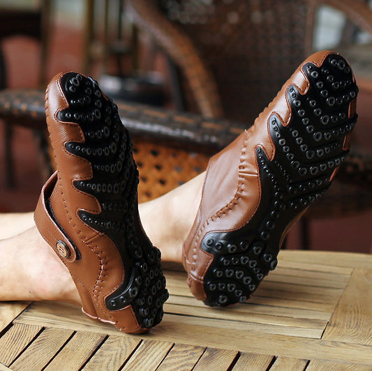 Men's Microfiber Leather Lace-Up Casual Shoes | Black & Brown | EU 38-46