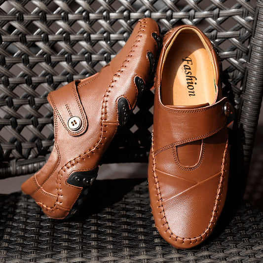 Men's Microfiber Leather Lace-Up Casual Shoes | Black & Brown | EU 38-46