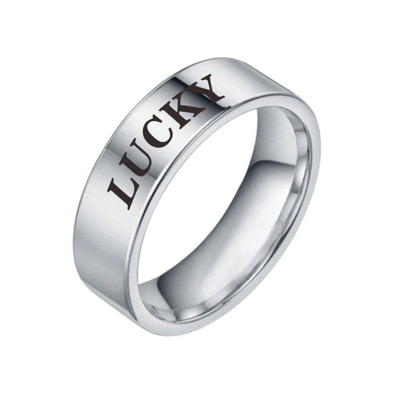 Unisex Stainless Steel Inspirational Word Ring – Wish, Love, Hope & More